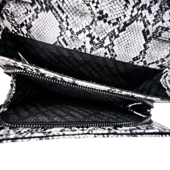 Steve‎ Madden Snake Print Crossbody Organizer Bag Faux Leather Designer Travel - Picture 9 of 16
